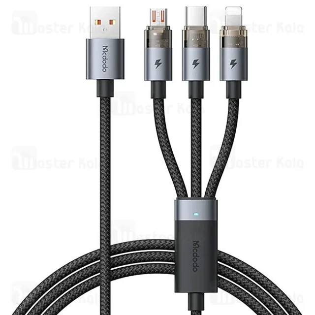 کابل سه سر مک دودو Mcdodo CA-7150 3 In 1 USB Data Cable توان 100 وات طول 1.2 متر - تصویر 2