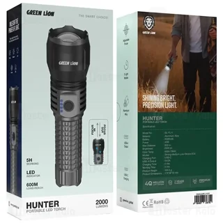 چراغ قوه گرین لاین Green Lion Hunter GNHLEDFL11GY برد 600 متر - تصویر 4