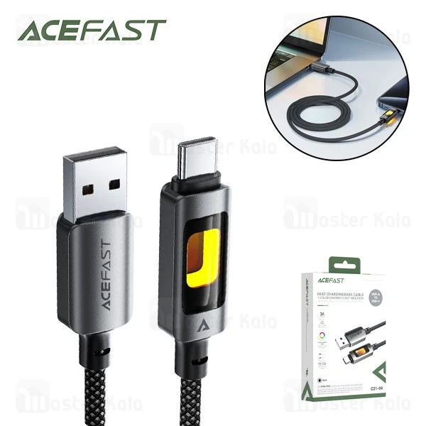 کابل Type-C ایس فست ACEFAST C21-04 طول 1.2 متر شدت جریان 3 آمپر