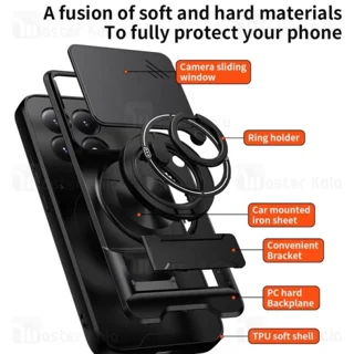قاب ضد ضربه مگنتی Xiaomi 15T 5G Magnetic Multifunctional Case دارای محافظ دوربین - تصویر 8