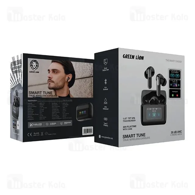 هندزفری بلوتوث گرین لاین Green Lion Smart Tune GNTWS84ANCBK دارای صفحه نمایش لمسی - تصویر 8