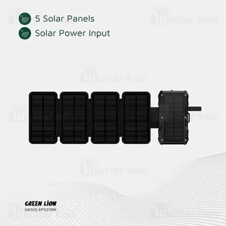 پاوربانک خورشیدی 20000 گرین لاین Green Lion Solar 5 Panel PD20W GL-PX27 GNSOL5PN20BK توان - تصویر 3