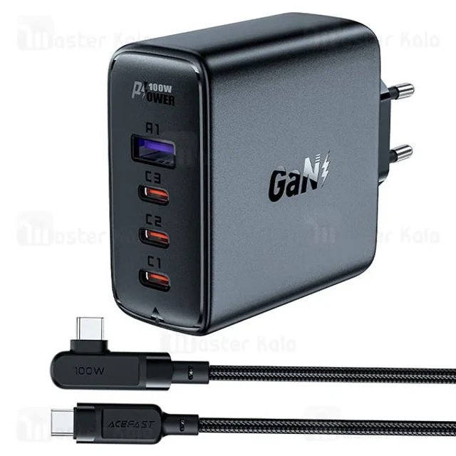 شارژر دیواری ایس فست ACEFAST A37 PD100W GaN Fast Charger توان 100 وات همراه با کابل - تصویر 4