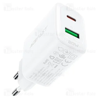 شارژر دیواری ایس فست ACEFAST A25 PD20W Fast Charger توان 20 وات - تصویر 2