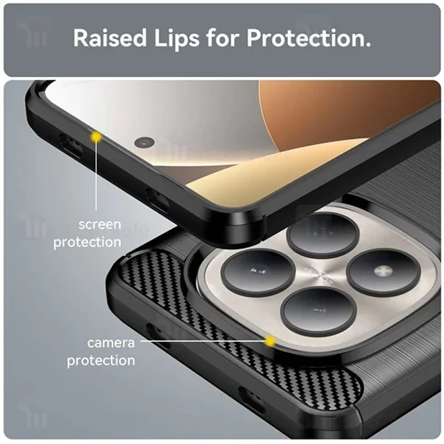 قاب فیبر کربنی شیائومی Xiaomi Redmi Note 15 Pro 4G Rugged Armor Fiber Carbon - تصویر 5