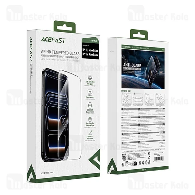 گلس آیفون 18 پرو مکس ایس فست PA4 AR HD تمام‌چسب