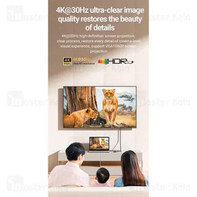 تبدیل تایپ سی اوی HUB-3 با خروجی HDMI