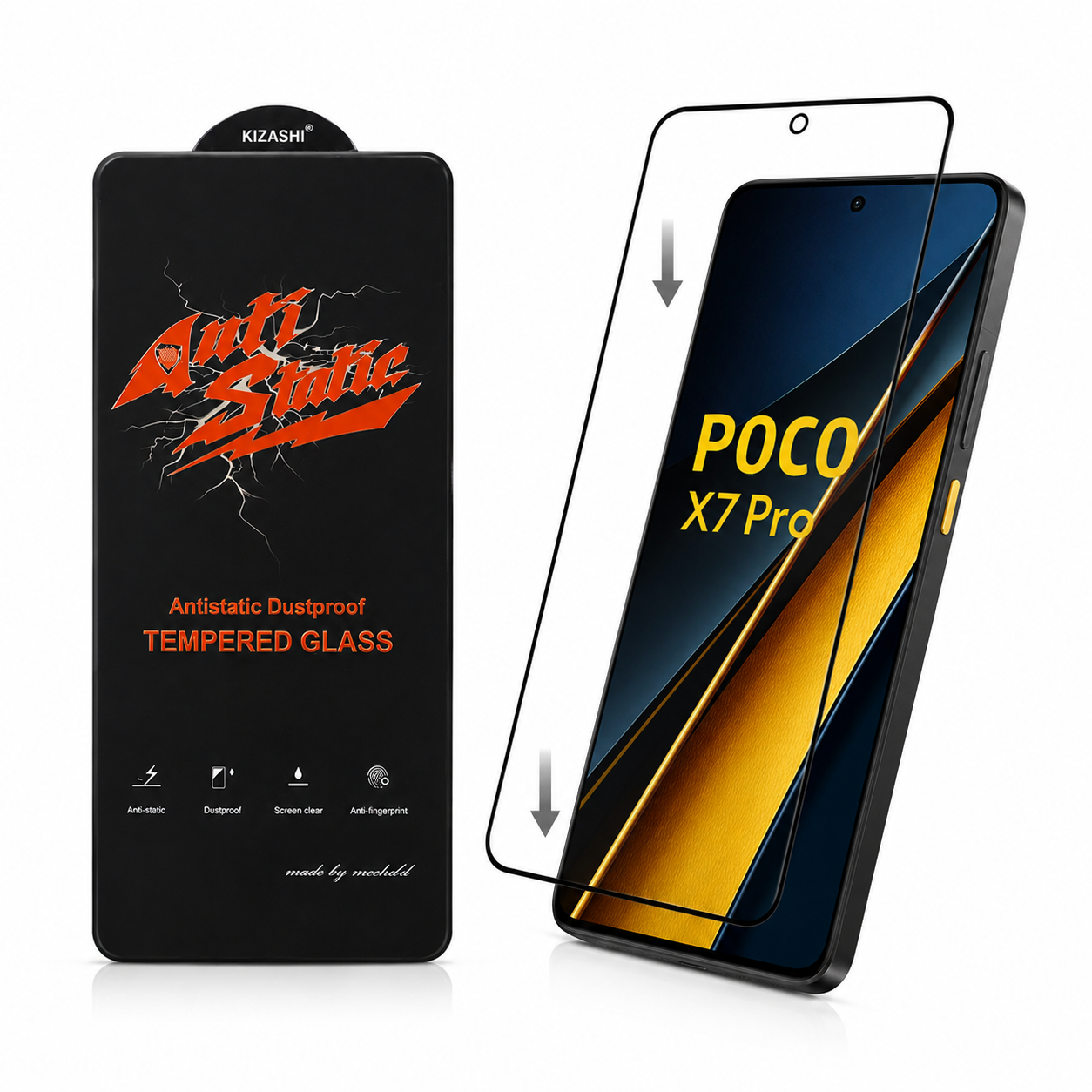 گلس (محافظ صفحه) کیزاشی Anti Static ویژه POCO X7 Pro