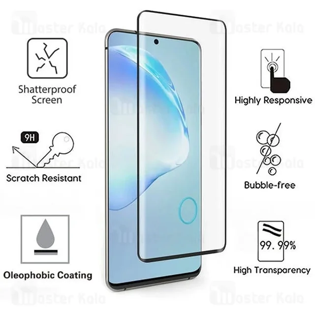 گلس تمام صفحه تمام چسب خمیده Samsung Galaxy S20 Full Screen Glass - تصویر 5