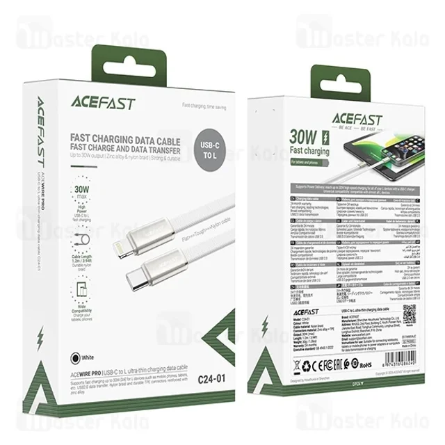 کابل لایتنینگ به Type-C ایس فست ACEFAST C24-01 طول 1.2 متر توان 30 وات - تصویر 8