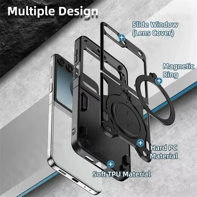 قاب ضد ضربه مگنتی سامسونگ Samsung Galaxy Z Flip6 Magnetic Support Case دارای محافظ دوربین - تصویر 6