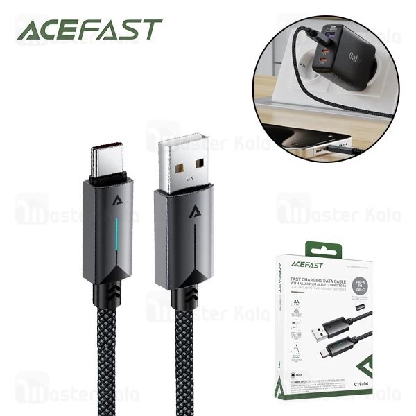 کابل Type-C ایس فست ACEFAST C19-04 طول 1.2 متر جریان 3 آمپر
