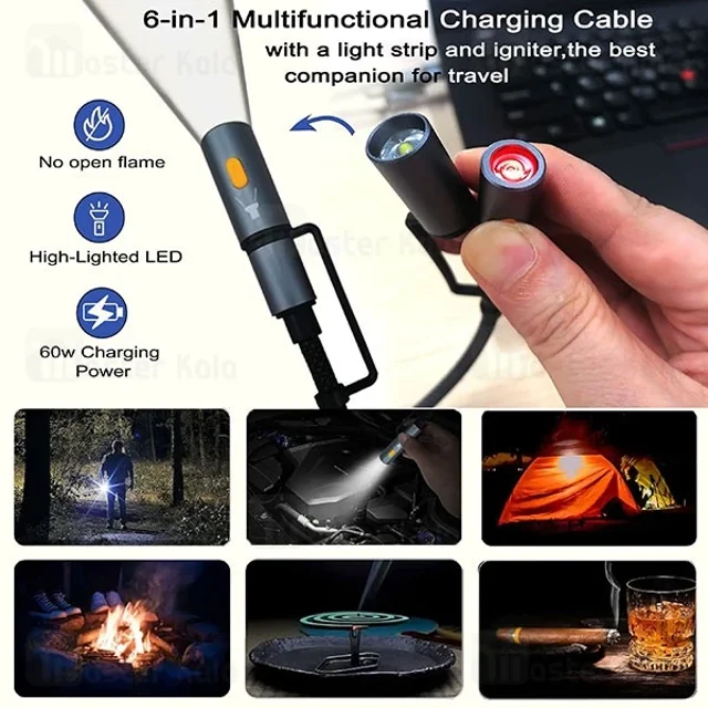 کابل Type-C به Type-C چندکاره بیوا Biva C-38 4 in 1 Multifunction Data Cable طول 1.2 متر - تصویر 7