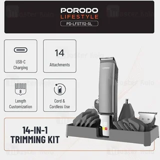 ست ماشین اصلاح چندکاره پرودو Porodo Lifestyle 14-IN-1 Trimming Kit LFST112 - تصویر 7