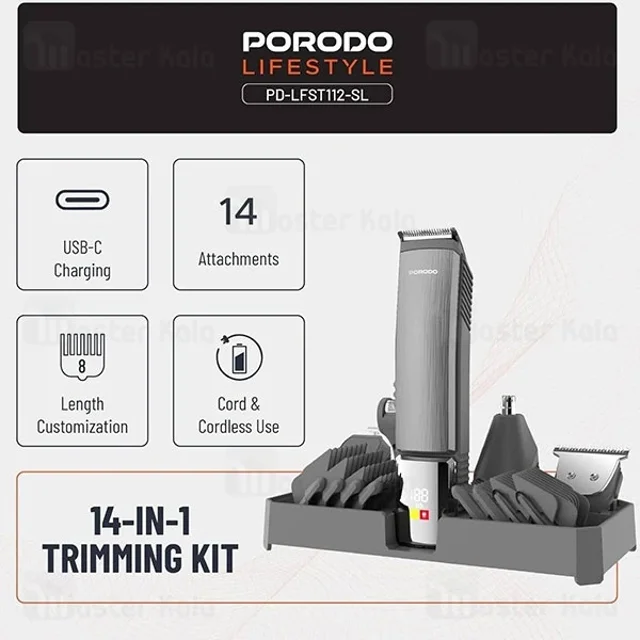 ست ماشین اصلاح چندکاره پرودو Porodo Lifestyle 14-IN-1 Trimming Kit LFST112 - تصویر 7