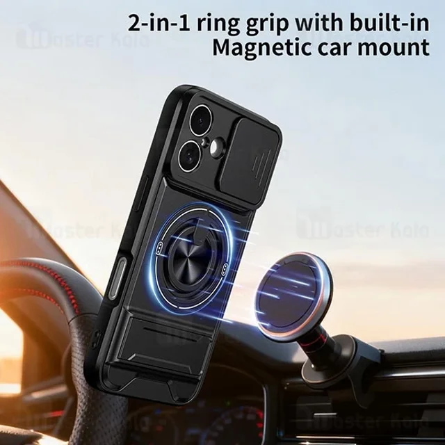 قاب ضد ضربه مگنتی Apple iPhone 16 Magnetic Multifunctional Case دارای محافظ دوربین - تصویر 3