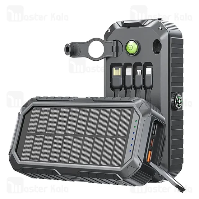 پاوربانک خورشیدی 20000 گرین لاین Green Lion Solar Mate GNSOLM20PBK توان 22.5 وات و کابل - تصویر 2