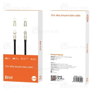 کابل لایتنینگ به Type-C بیوا Biva C-37CL Zinc Alloy Lanyard Data Cable طول 1.2 متر توان - تصویر 5