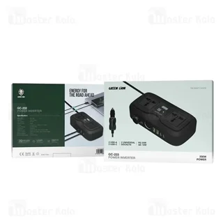 شارژر فندکی و چند راهی برق خودرو گرین لاین Green Lion GC-233 Power Inverter توان 200 وات - تصویر 5
