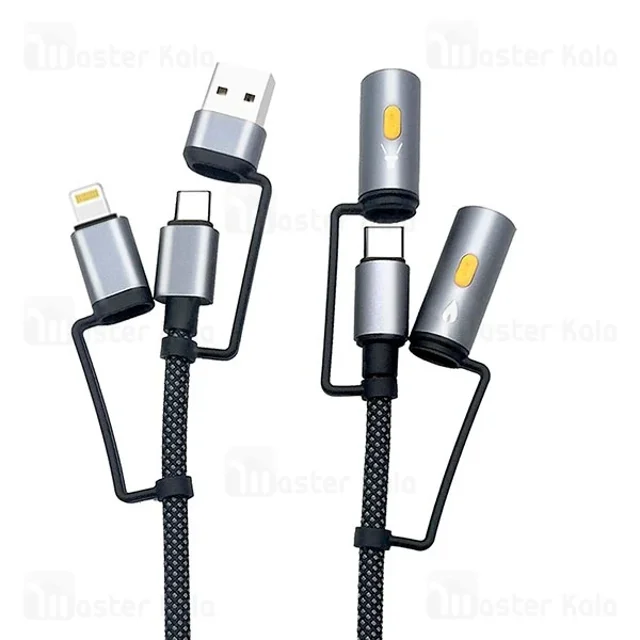کابل چندکاره بیوا Biva C-39 6 in 1 Multifunction Data Cable طول 1.2 متر توان 60 وات - تصویر 3