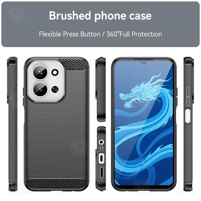 قاب فیبر کربنی شیائومی Xiaomi Redmi 15C 4G / Poco C85 4G Rugged Armor Fiber Carbon - تصویر 2