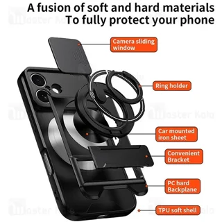 قاب ضد ضربه مگنتی Apple iPhone 16 Magnetic Multifunctional Case دارای محافظ دوربین - تصویر 8