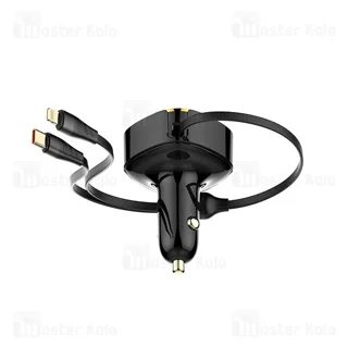 شارژر فندکی الدینیو Ldnio C107 توان 30 وات همراه با کابل جمع شونده - تصویر 2