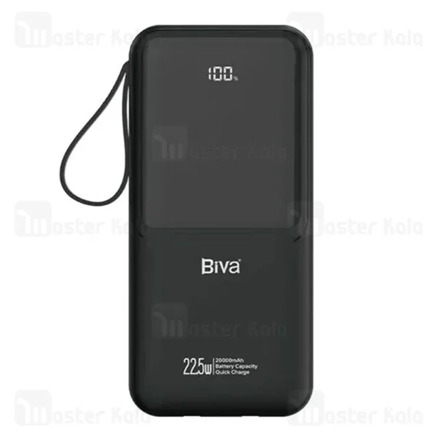 پاوربانک 20000 بیوا Biva BP-086 Power Bank توان 22.5 وات با کابل متصل - تصویر 2