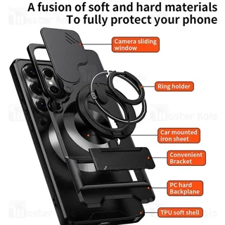قاب ضد ضربه مگنتی Samsung Galaxy S25 ULTRA Magnetic Multifunctional Case دارای محافظ - تصویر 8