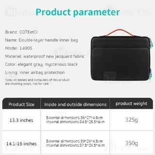 کیف لپ تاپ کوتسی Coteci 14015 سایز 14 تا 16 اینچ - تصویر 8