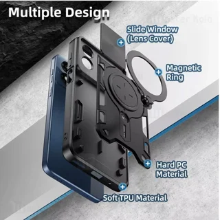 قاب ضد ضربه مگنتی موتورولا Motorola Moto G04 Magnetic Support Case دارای محافظ دوربین - تصویر 3