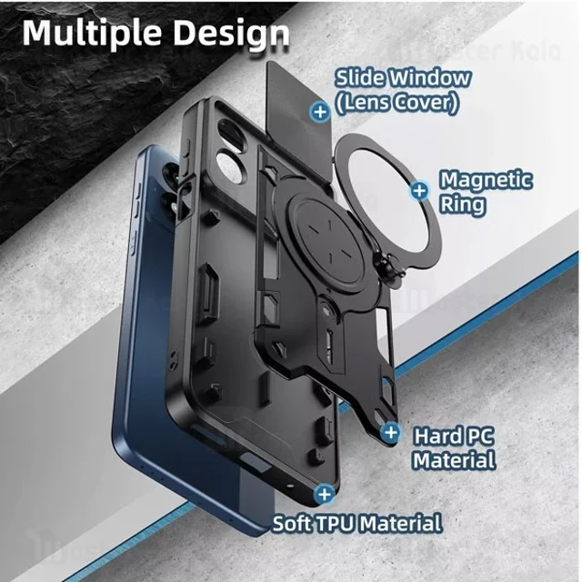 قاب ضد ضربه مگنتی موتورولا Motorola Moto G04 Magnetic Support Case دارای محافظ دوربین - تصویر 3