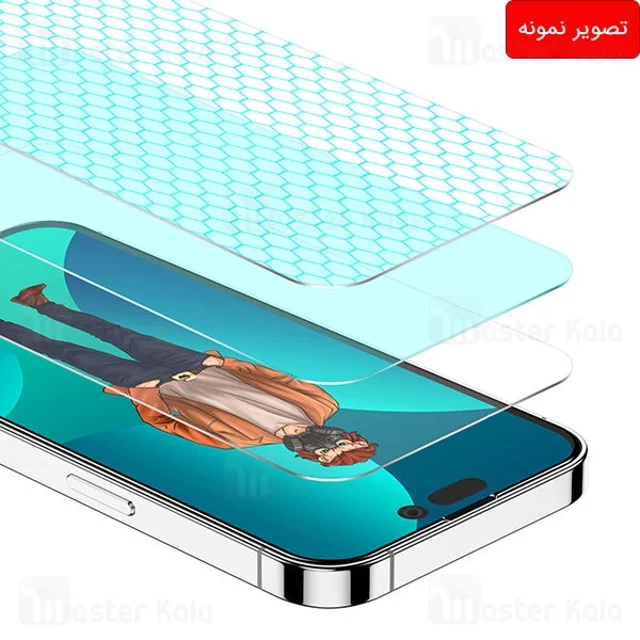 گلس توری دار تمام صفحه تمام چسب آیفون گرین لاین Apple iPhone 14 Green Lion 3D Desert - تصویر 5