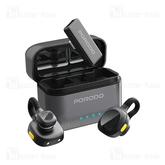 میکروفون بی سیم تایپ سی پرودو Porodo Movo Lavalier Microphone PDLAMPHF76BK - تصویر 2