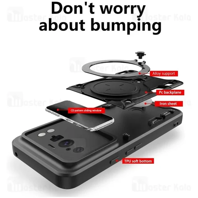 قاب ضد ضربه مگنتی گوگل Google Pixel 8 Pro Magnetic Support Case دارای محافظ دوربین - تصویر 3