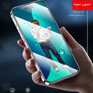 گلس تمام صفحه تمام چسب آیفون گرین لاین Apple iPhone 14 Plus Green Lion 9H Steve - تصویر 5