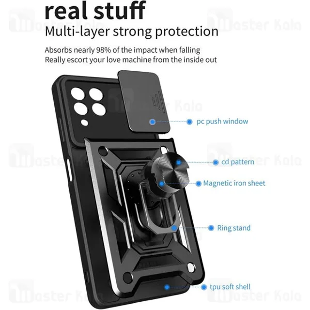 گارد محافظ ضد ضربه انگشتی Samsung M53 SHUNIJA Case دارای محافظ دوربین - تصویر 5