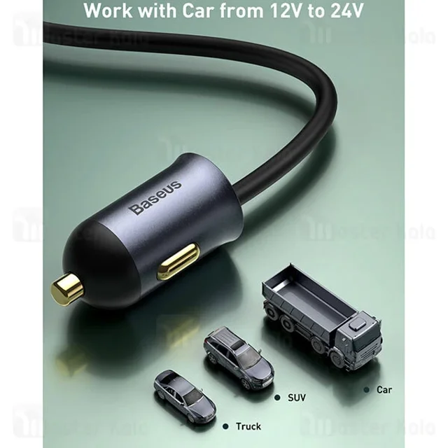 شارژر فندکی بیسوس Baseus Share Together CCBX-120C2 CCBT-A0G توان 120 وات - تصویر 6