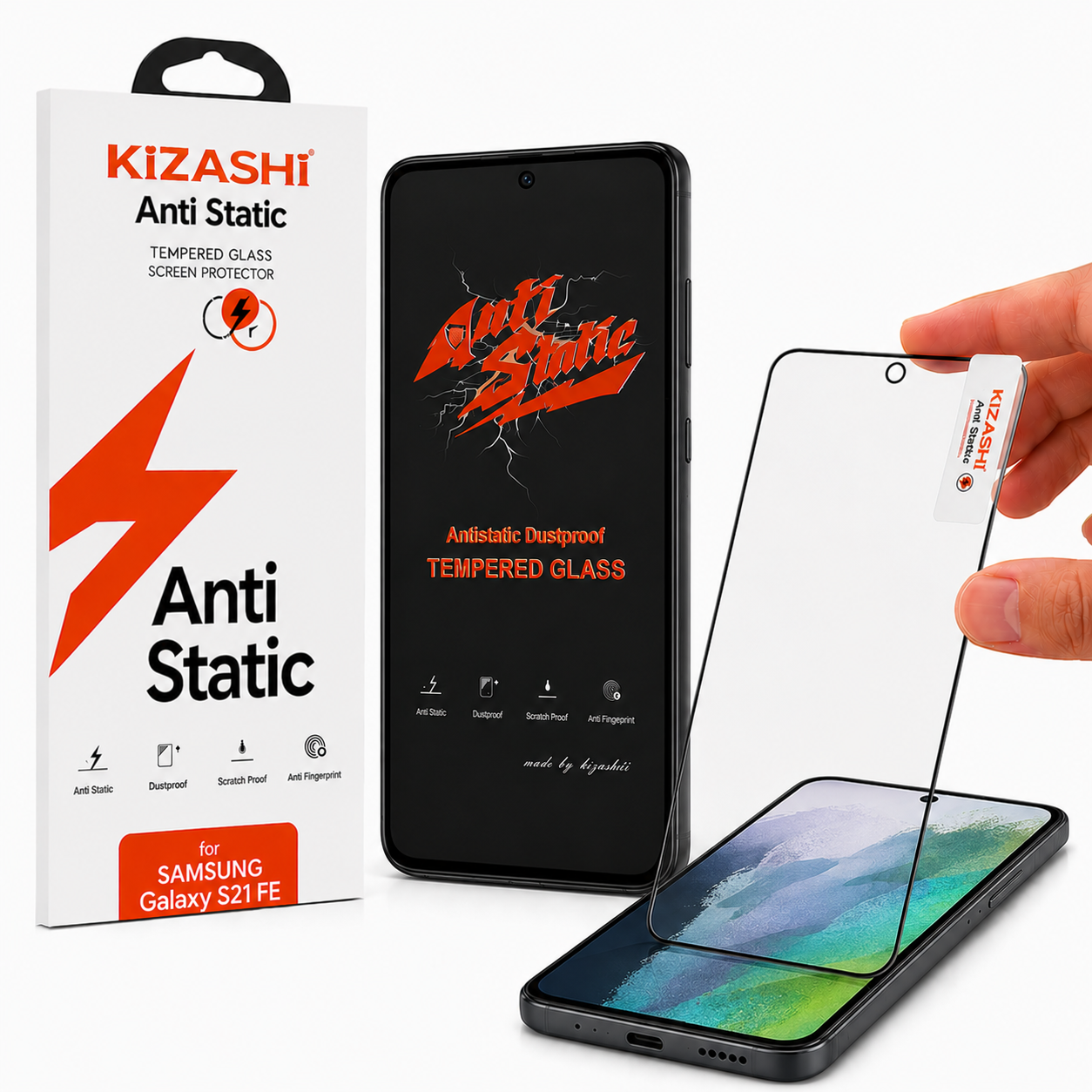 گلس (محافظ صفحه) کیزاشی Anti Static ویژه سامسونگ گلکسی S21FE