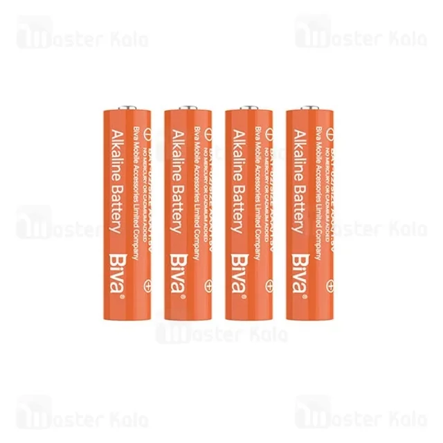 پک 4 تایی باتری نیم قلمی بیوا Biva BAT-02 Alkaline Battery - تصویر 2