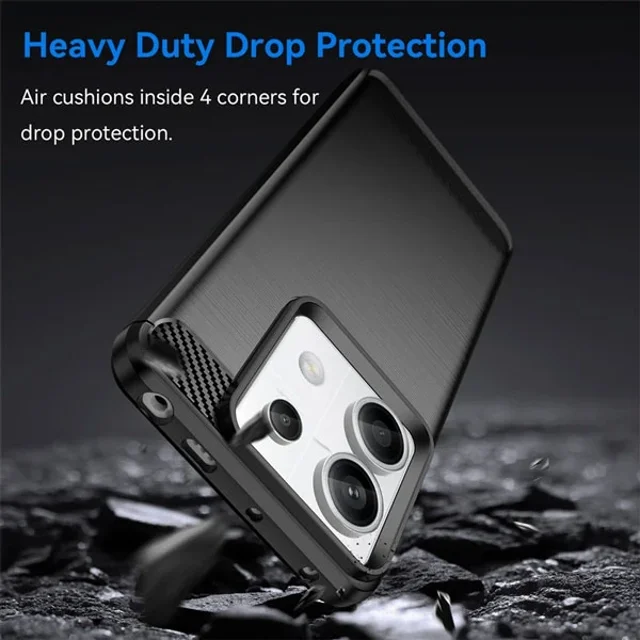 قاب فیبر کربنی شیائومی Xiaomi Redmi Note 13 Pro 5G / Poco X6 5G Rugged Armor Fiber Carbon - تصویر 8