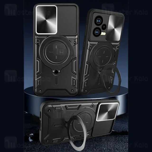 قاب ضد ضربه مگنتی Xiaomi Redmi Note 12 5G / Poco X5 5G Magnetic Support Case دارای محافظ - تصویر 4