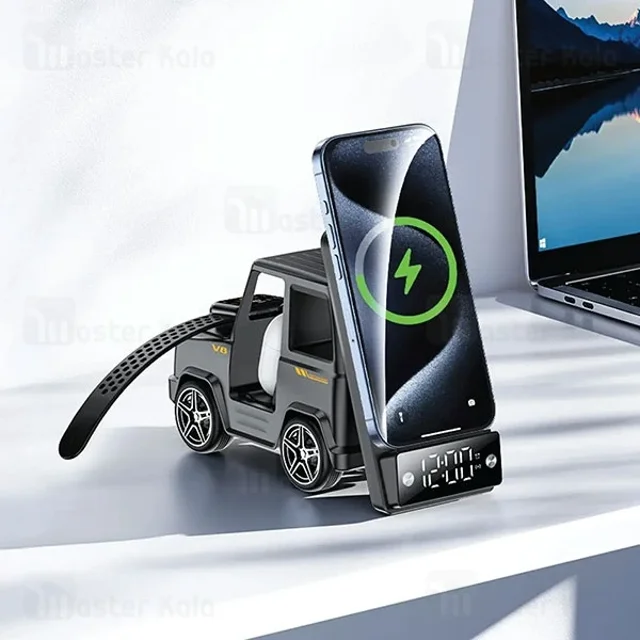 استند و شارژر وایرلس و اسپیکر گرین لاین Green Lion G-WAG 6 IN 1 GNGWAG6N1 توان 15 وات - تصویر 5