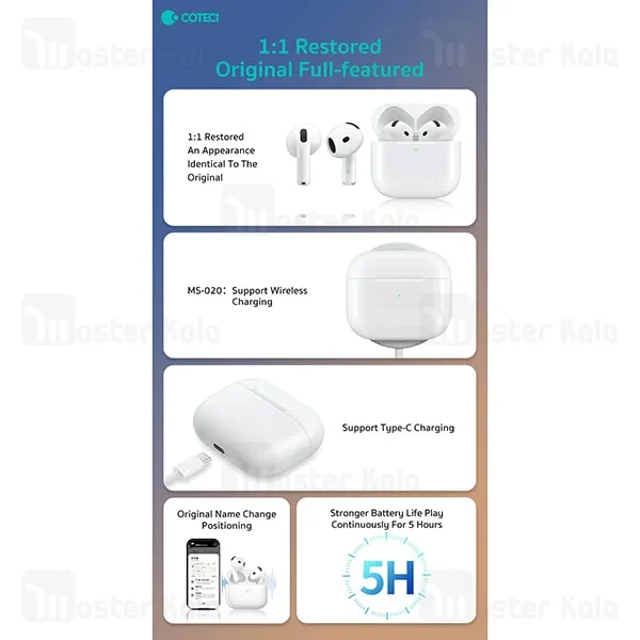 هندزفری بلوتوث کوتسی Coteci MS-019 Bluetooth Headset N4 - تصویر 8
