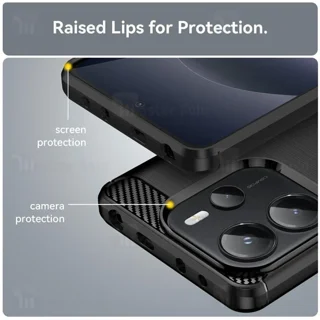 قاب فیبر کربنی شیائومی Xiaomi Redmi Note 14 5G / Poco M7 Pro 5G Rugged Armor Fiber Carbon - تصویر 7