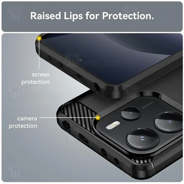 قاب فیبر کربنی شیائومی Xiaomi Redmi Note 14 5G / Poco M7 Pro 5G Rugged Armor Fiber Carbon - تصویر 7