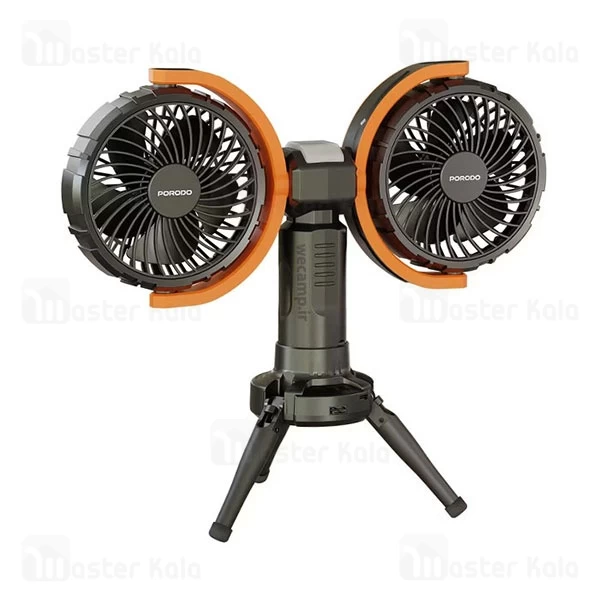 پنکه رومیزی شارژی و پاوربانک پرودو Porodo Dual-Head Oscillating Fan PD-LFST150 دارای چراغ LED