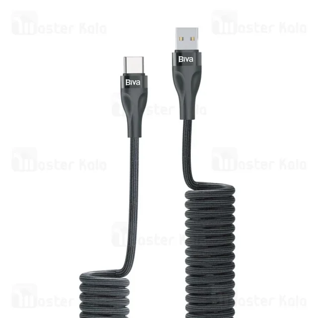 کابل Type-C فنری بیوا Biva C-25T Stretchable توان 12 وات - تصویر 2