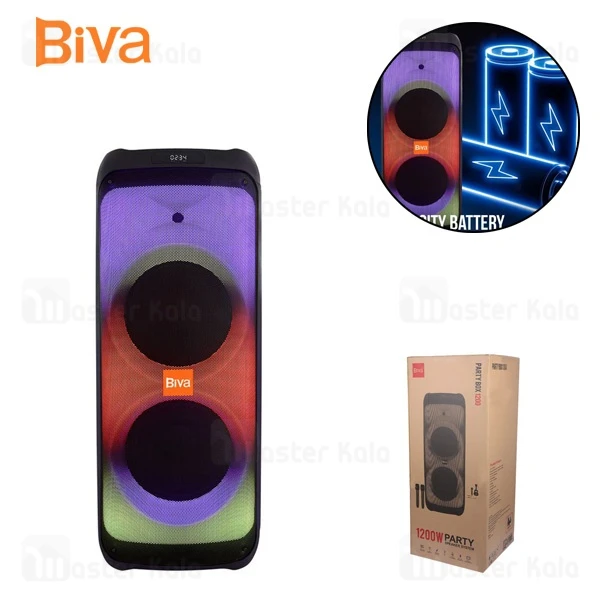 اسپیکر بلوتوث بیوا Biva Party Box 1200 توان 1200 وات رم و فلش خور