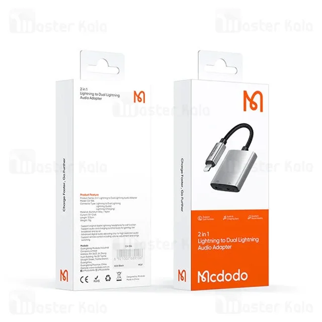 کابل تبدیل لایتنینگ اتصال همزمان هندزفری لایتنیگ و شارژر Mcdodo CA-5560 - تصویر 8